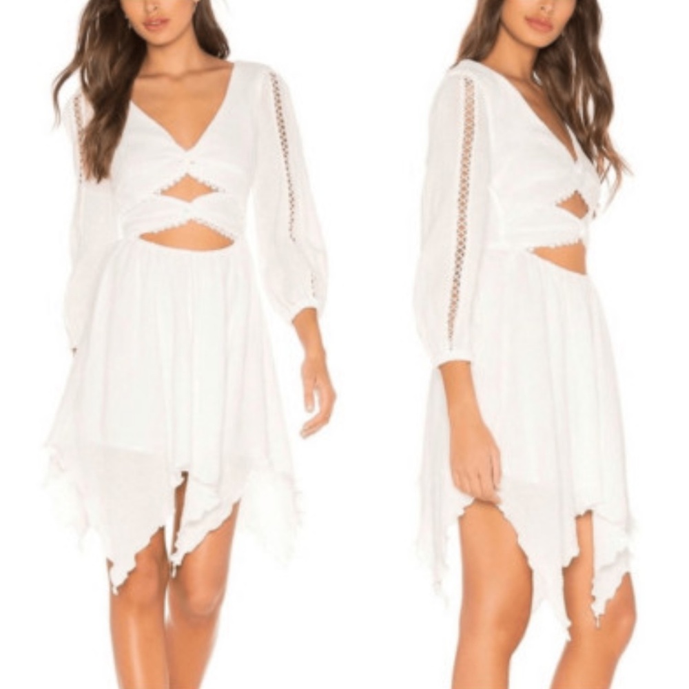 Revolve Majorelle Cambria Cut Out Mini Asymmetrical Dress